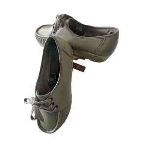 Softspots Annie Hi Oxford Comfort Shoes Womens Taupe Leather Lace Up Size 7.5